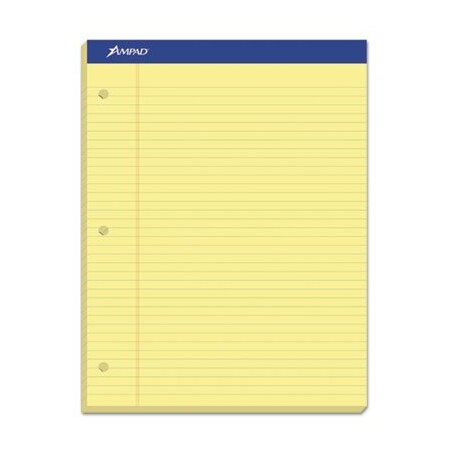 Ampad/ Of Amercn Pd&Ppr Ampad, DOUBLE SHEET PADS, NARROW RULE, 8.5 X 11.75, CANARY, 100 SHEETS 20246
